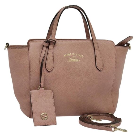 GUCCI Hand Bag Leather 2way Pink Gold 368827 Auth - Picture 2 of 16